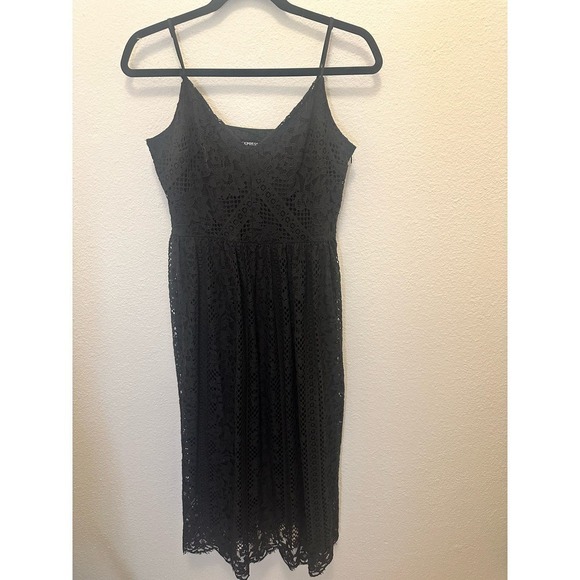 Express Dress, eyelet pattern. Women’s size Medium, black - Picture 2 of 7